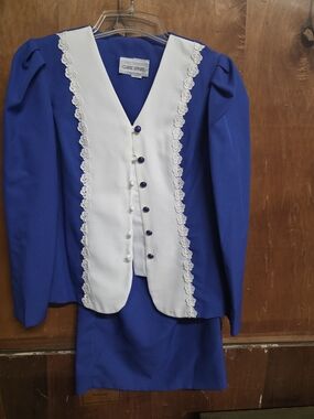 Vintage Classic Apparel Ltd. Cobalt Blue Skirt Suit Set